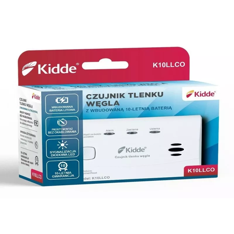 Detector de monóxido de carbono y monóxido de carbono K10LLCO Kidde