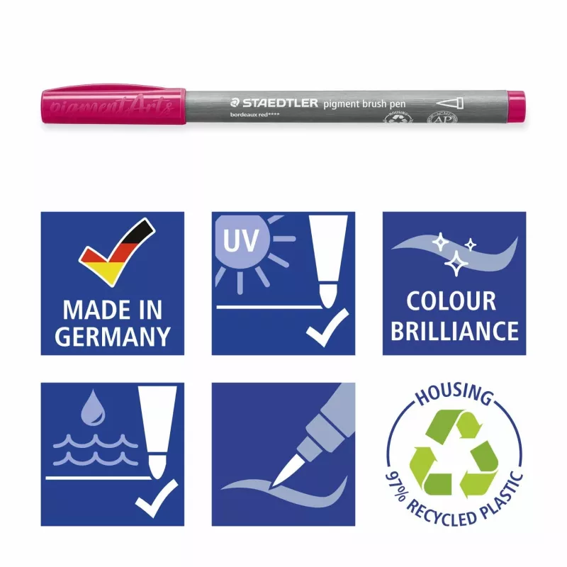 Staedtler Design Journey 371 BK4-2 juego de rotuladores de pincel con pigmento, Lake Colors, 4 piezas