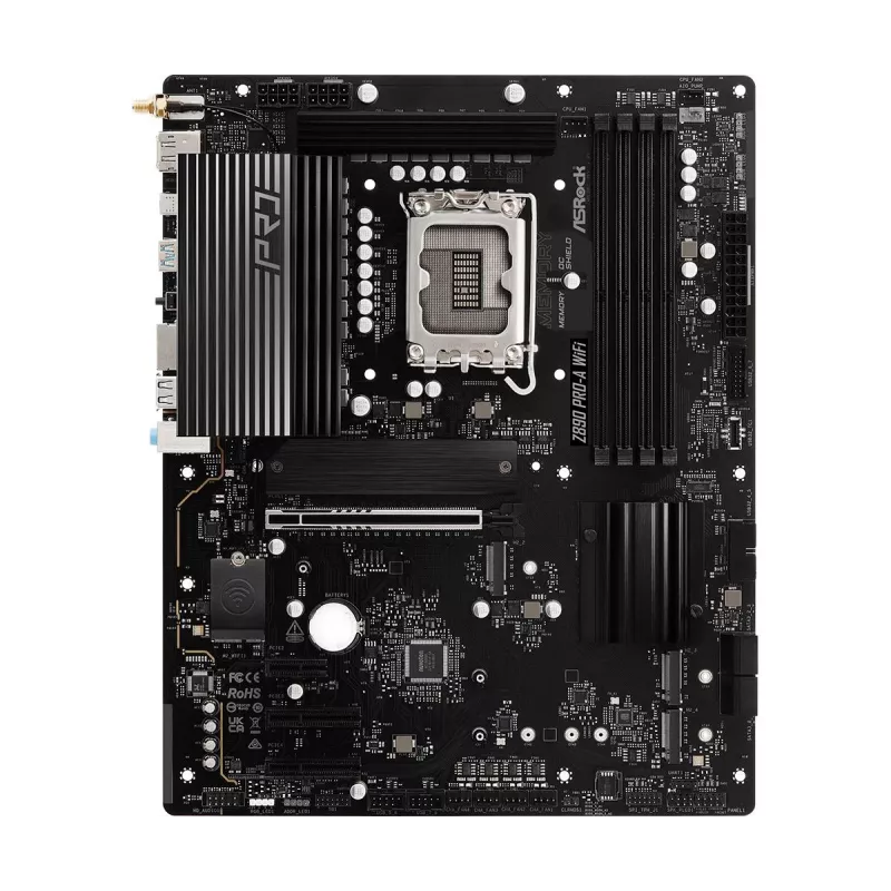 Placa base ASRock Z890 Pro-A WiFi — Intel Z890, LGA 1851, ATX, DDR5, 4x DIMM, 256GB, Wi-Fi 6E, 2.5Gb LAN
