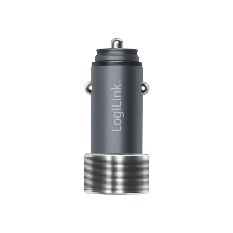 Fuente de alimentación para coche LogiLink – 36 vatios – 3 A – PD 3.0, QC 3.0 – 2 puertos de salida (USB, USB-C de 24 pines)