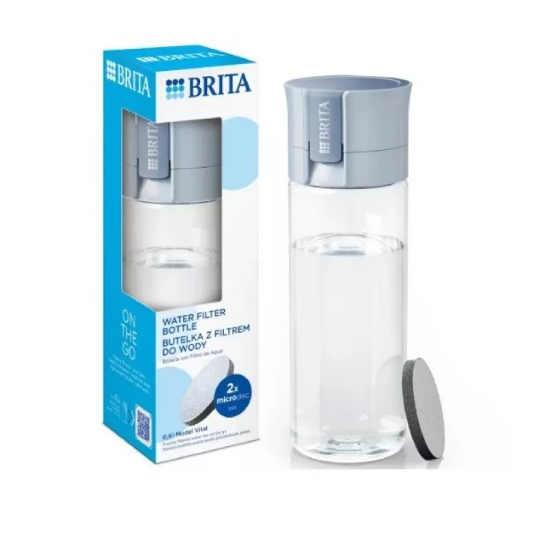 Botella filtrante Brita Vital 0,6 l azul pastel