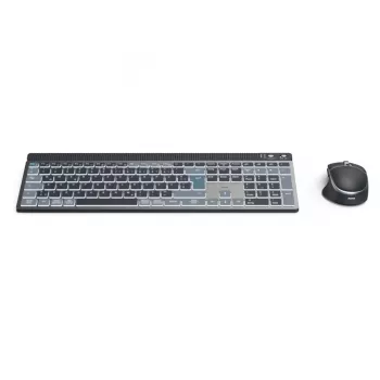 Conjunto de teclado y ratón inalámbrico multidispositivo HAMA WKM-750 — negro, conectividad inalámbrica