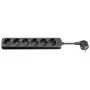 Regleta de enchufes Wentronic Goobay 3 m, negra, 3 m - 6x conector hembra schuko (96050)