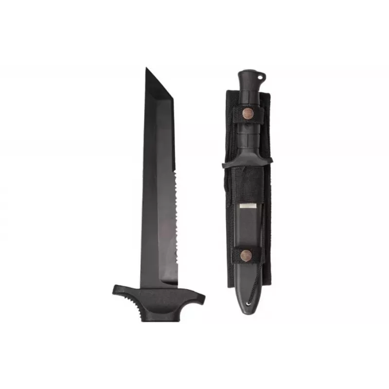 Mil-Tec German Combat Knife 2000 15362100 cuchillo, acero 440, negro