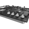 Placa de gas integrable Gorenje GW641EXB, 4 zonas de gas, negra, 60 cm, control por mando giratorio, rejillas de hierro fundido