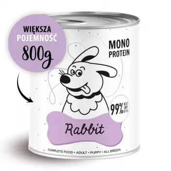 Comida húmeda para perros PAKA ZWIERZAKA Pepe conejo 800 g — alimento completo para perros adultos, conejo, 85,4 % humedad