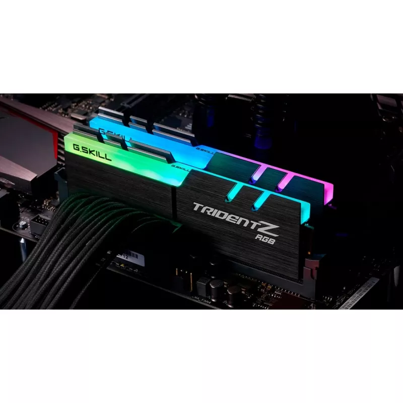 DIMM 32 GB DDR4-3200 (2x 16 GB) kit dual, memoria RAM negra, F4-3200C16D-32GTZRX, Trident Z RGB, INTEL XMP