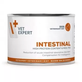 Alimento húmedo para perros VETEXPERT Intestinal Lamb 200 g — dieta veterinaria de apoyo a la digestión, perros adultos, sin gluten ni soja