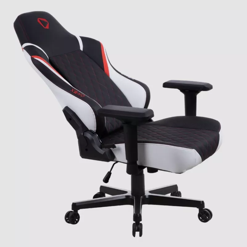 Silla gaming Onex FX8 — asiento ergonómico con espuma moldeada, regulable en altura e inclinable, negro/rojo/blanco