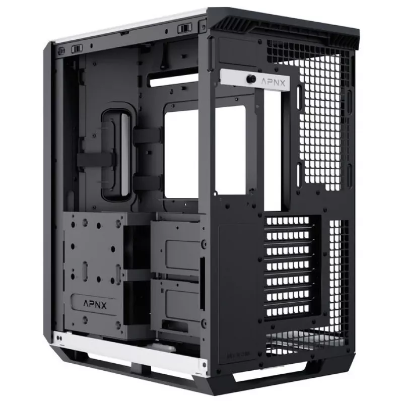 Caja de PC APNX V1, semitorre, ATX, negro/blanco