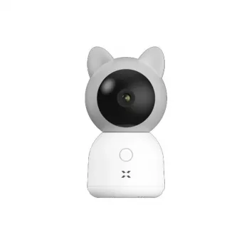 XENON X7201 Cámara inteligente para bebés sin monitor, Wi-Fi, 3 MP, visión nocturna, USB Type-C, SD, Blanca