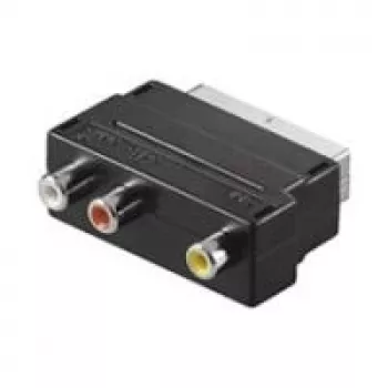 Wentronic Goobay adaptador Scart/RCA, conector SCART (21 polos), negro - conector SCART (21 polos) > 3 conectores RCA hembra (50122)