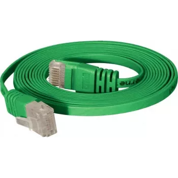Cable de parcheo plano Cat6 U/UTP Tecline 778003G, 0,25 m, verde