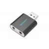 Tarjeta de sonido externa USB Vention negra metal Type