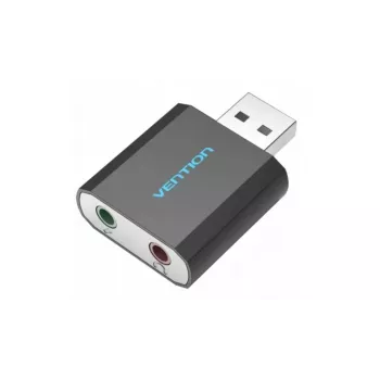 Tarjeta de sonido externa USB Vention negra metal Type