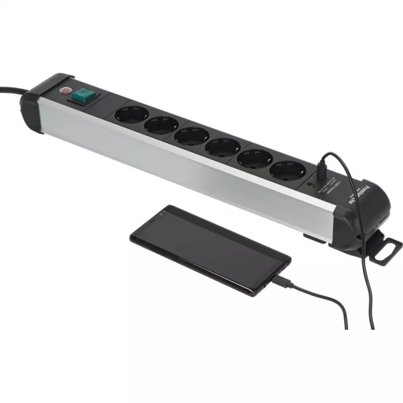Regleta de enchufes Brennenstuhl 1391030611 3 m 6 tomas AC para interior negro plata