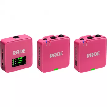 Micrófono inalámbrico RODE Wireless GO III Rosa — compacto sistema transmisor y receptor de dos canales