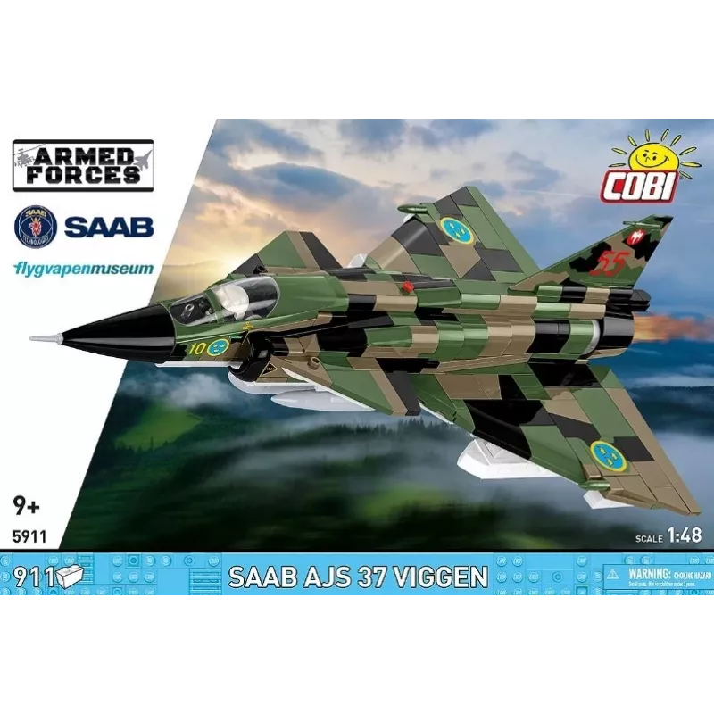 Set de construcción Cobi Blocks Saab AJS 3 Viggen 911 uds. set de modelismo, 911 piezas