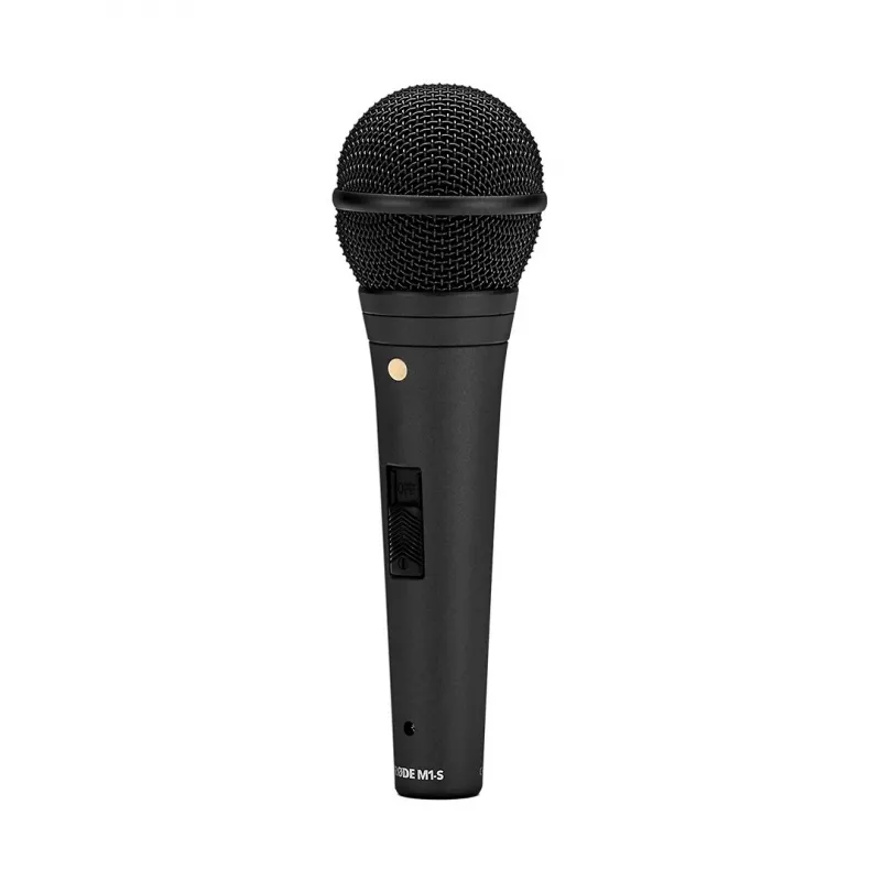 Micrófono dinámico de escenario RODE M1-S — 75–18000 Hz, sensibilidad -56 dB, salida 320 Ω, 187 mm, 360 g, negro