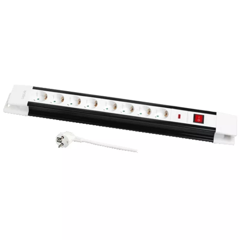 Alargador de corriente LogiLink LPS207 3 m 8 tomas de CA negro blanco