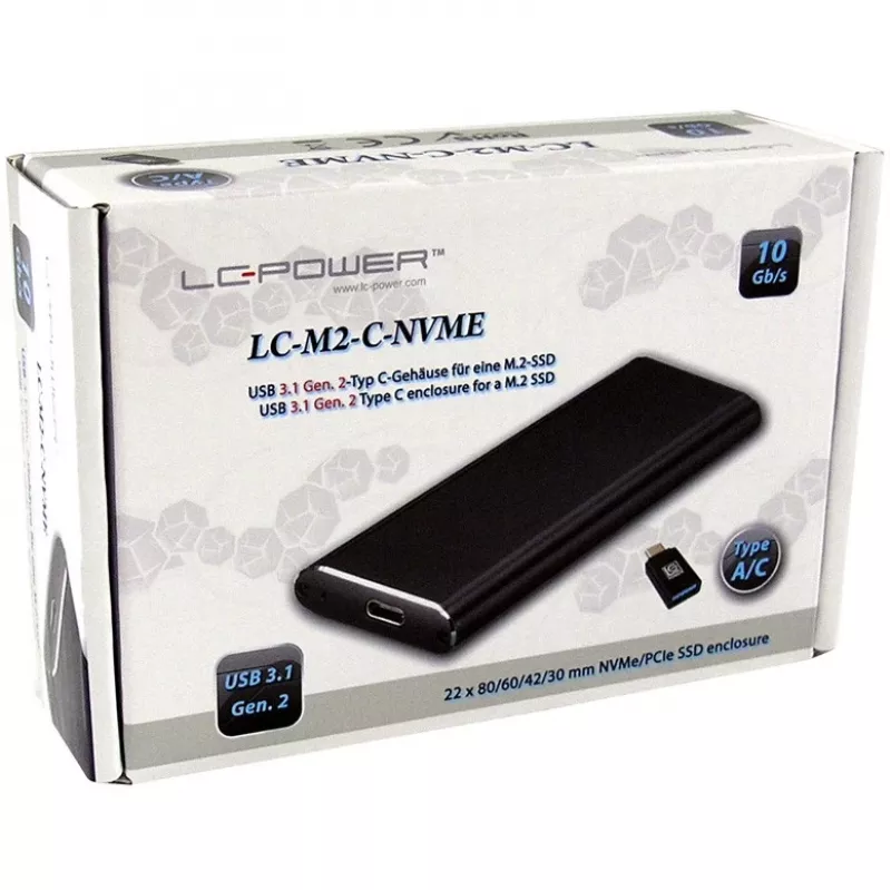 Carcasa SSD LC-Power LC-M2-C-NVME Negra M.2