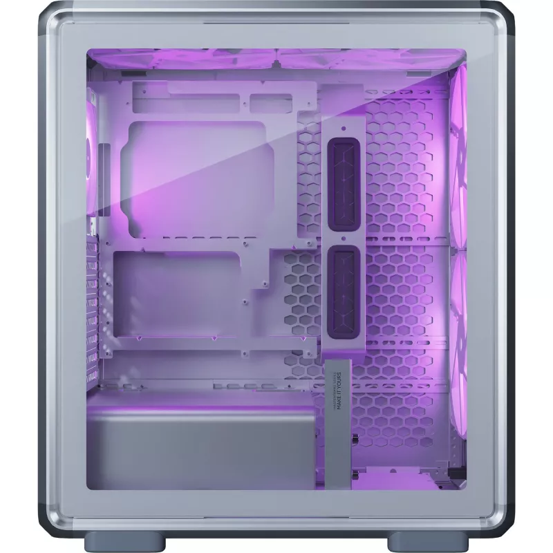 Cooler Master MasterFrame 500 Mesh ARGB caja de PC Midi Tower, plateada, cristal templado