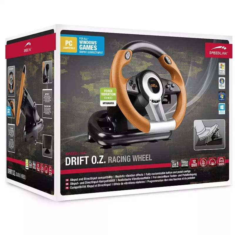 Volante + pedales Speedlink DRIFT O.Z. negro gris naranja