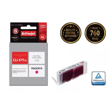 Activejet ACC-571MNX tinta (sustituto de Canon CLI-571XLM; Supreme; 12 ml; magenta)