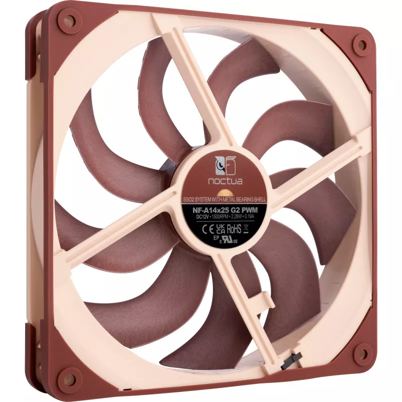 Ventilador Noctua NF-A14x25 G2 PWM 140 mm 1500 rpm rodamiento SSO2 4 pines PWM beige