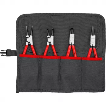 Knipex Juego de alicates para anillos de seguridad 4 piezas en bolsa enrollable 19-60mm
