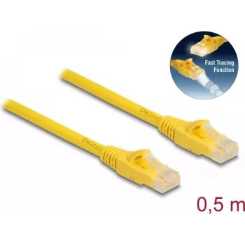 Cable de red DeLOCK RJ45 Cat.6A U/UTP 0,5 m amarillo