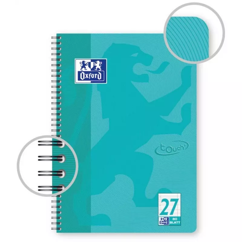 Bloc de notas Oxford TOUCH A4+ 80 hojas aqua