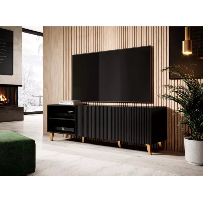 Mueble RTV Cama PAFOS 150x42x52 negro mate