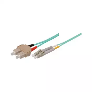 Cable de parcheo de fibra óptica dúplex OM3 (multimodo, 50/125) LC/SC, LSZH, polaridad conmutable, 2m, Good Connections®