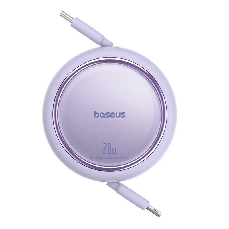 Baseus Free2Pull - Cable expandible USB-C a Lightning de 20 W, 1 m (lila)