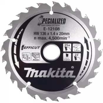 Makita E-12120 hoja de sierra EFFICUT 136x20x25Z (E-12120)