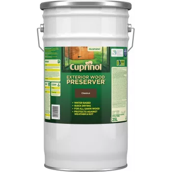 Cuprinol Exterior Wood Preserver (BP) Exterior Wood Preserver (BP) - base agua - 25 l - castaño - 6 m²/L - 2 h - 6 h (5095364)