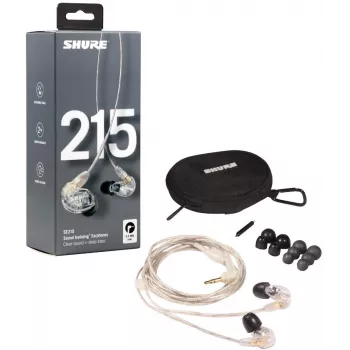 Auriculares Shure SE215 Pro monitor in-ear con cable para escenario/estudio transparente