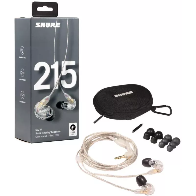 Auriculares Shure SE215 Pro monitor in-ear con cable para escenario/estudio transparente