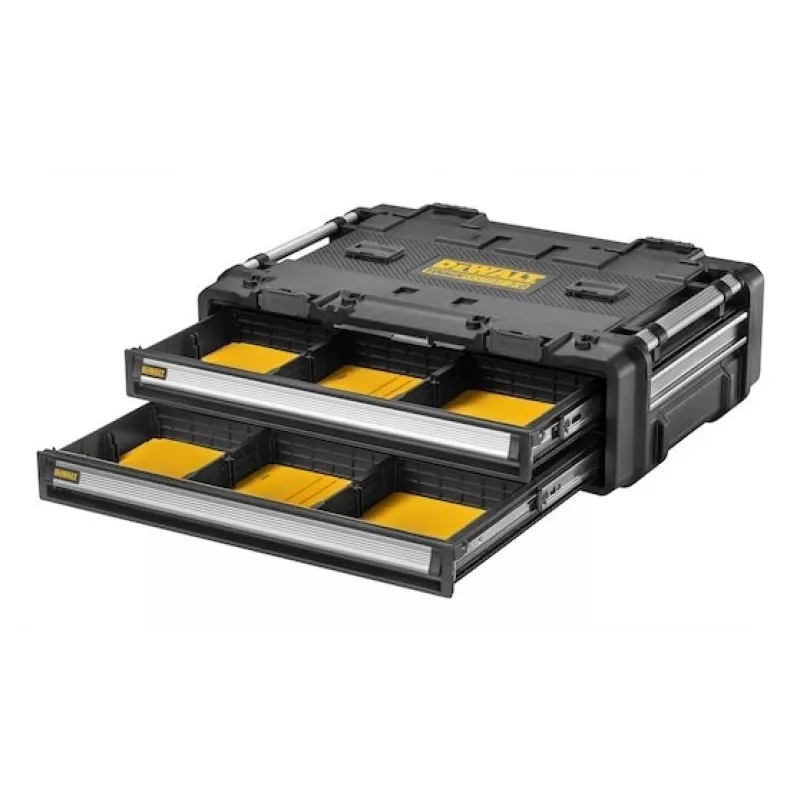 Caja de herramientas y piezas pequeñas DeWALT DWST60520-1, metal, plástico, negro, acero inoxidable, amarillo