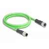 Cable de red DeLOCK M12 D-codificado 4 polos macho a hembra PUR (TPU) 1 m