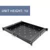 Qoltec 54509 bandeja deslizante de acero para rack, 600x600, negro