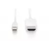 Digitus ASSMANN - Cable adaptador - Mini DisplayPort macho a HDMI macho - 2 m - triple aislamiento - blanco - moldeado, compatible con 4K (AK-340304-0