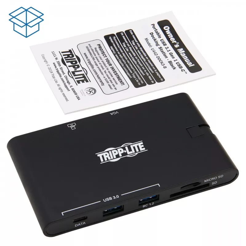 Dock USB-C – 4K HDMI, VGA, USB 3.2 Gen 1, hub USB-A/C, Gigabit Ethernet, ranuras para tarjetas de memoria, carga PD 100 W