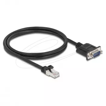 DeLOCK 64351 cable CAN Bus conector RJ45 a conector D-Sub de 9 pines, Cat.5e STP, 1 m, negro
