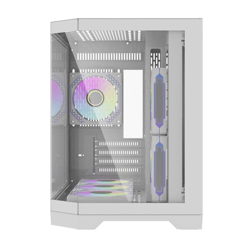 Darflash FT418 Caja de ordenador + 6 ventiladores aRGB (blanco)