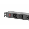 Unidad de distribución de energía para rack LANBERG PDU-02I1908I-0200-C20-BK — 1U, 10×C13, 16A, cable de 2 m, 19