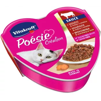 Comida húmeda para gatos Vitakraft POESIE CREATION SOS — ternera y zanahoria bolsa 85 g, 8% proteína, 4,5% grasa