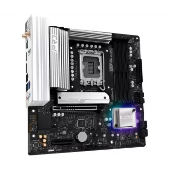 Placa base ASRock B860M Pro RS WiFi — Intel B860, LGA 1851, micro ATX, DDR5, 4 DIMM, 3x M.2, 2.5Gb LAN, Wi‑Fi, Bluetooth
