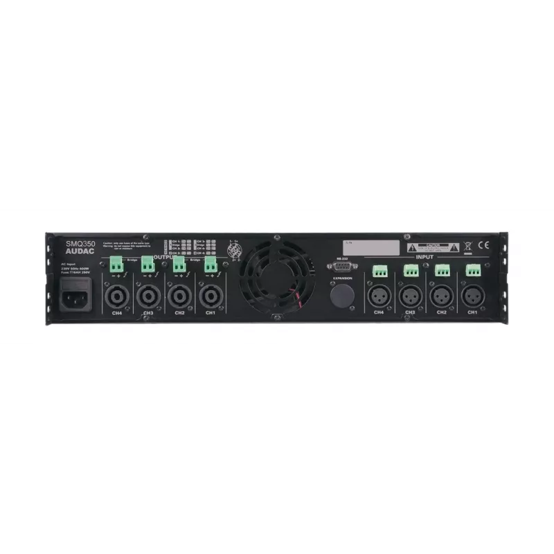 Amplificador de audio AUDAC SMQ350 Clase D 0.05% THD 95 dB SNR